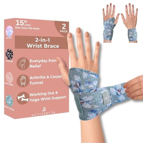 Carpal Tunnel Wrist Brace Left Hand, Right Hand for Women, Sage Green Floral