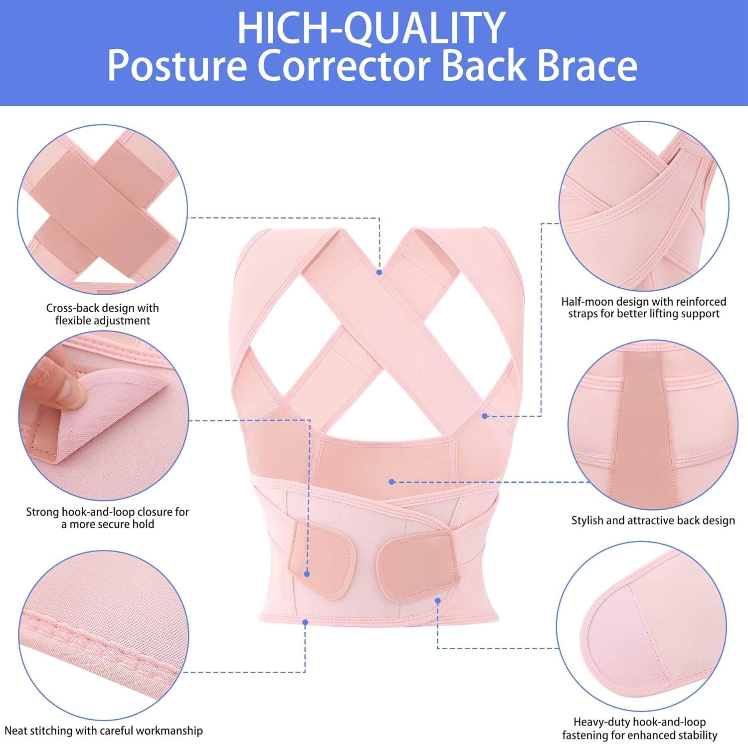 Posture Corrector for Women and Men Plus Size Full Back Support Brace Straigh…