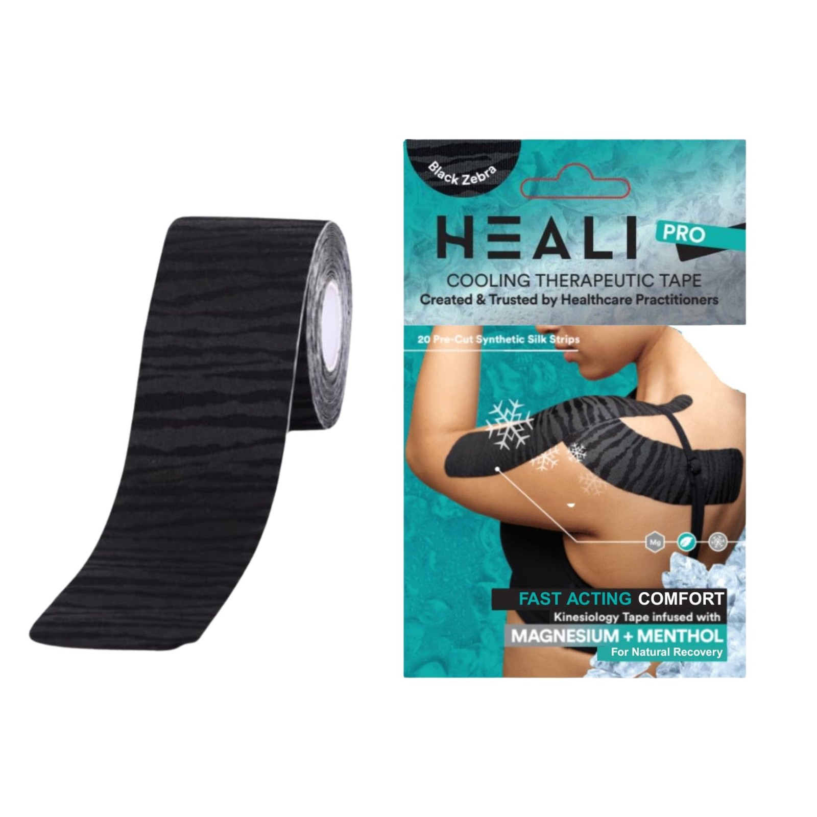 Heali Kinesiology Tape with Magnesium and Menthol, 20 Pcs Precut Strips, K Ta…