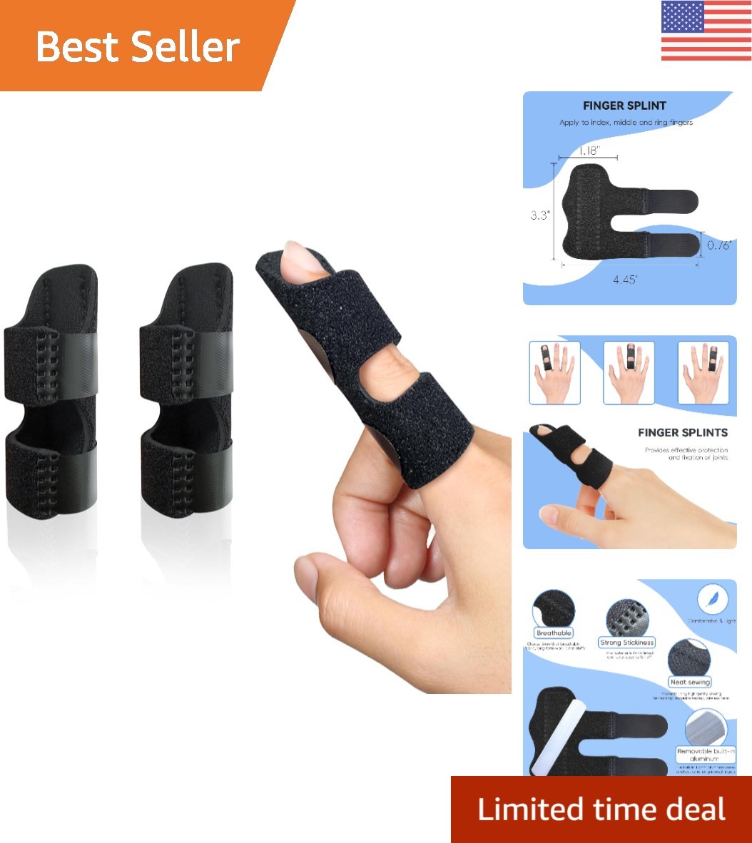 Adjustable Finger Splint 2 Pack – Lightweight Brace for Sprain & Pain Relief