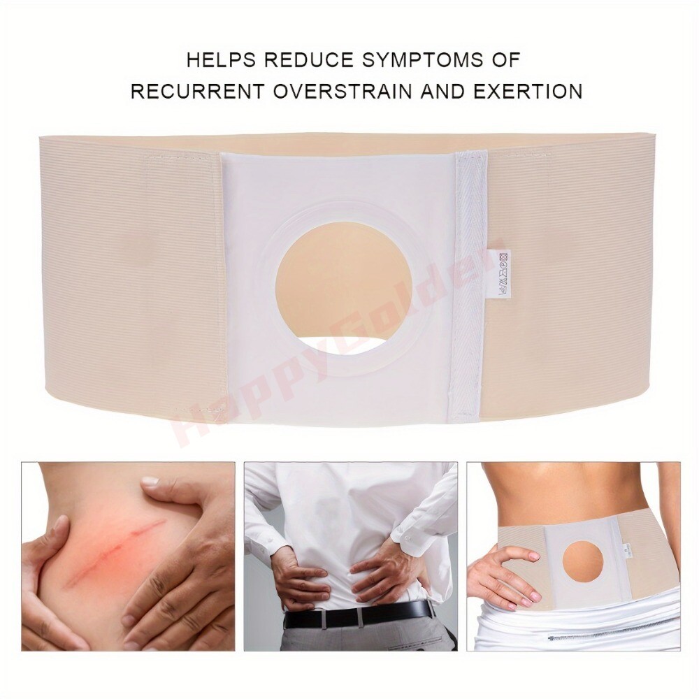 Adjustable Comfort Ostomy Belt Hernia Support Pain Relief Breathable Cloth Beige