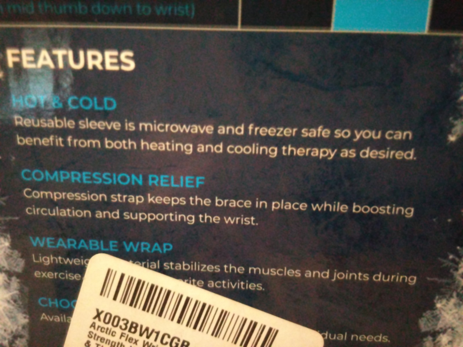 Arctic Flex Wrist Wrap MED Icy Hot Pack Compression Therapy Reusable NEW Carpal