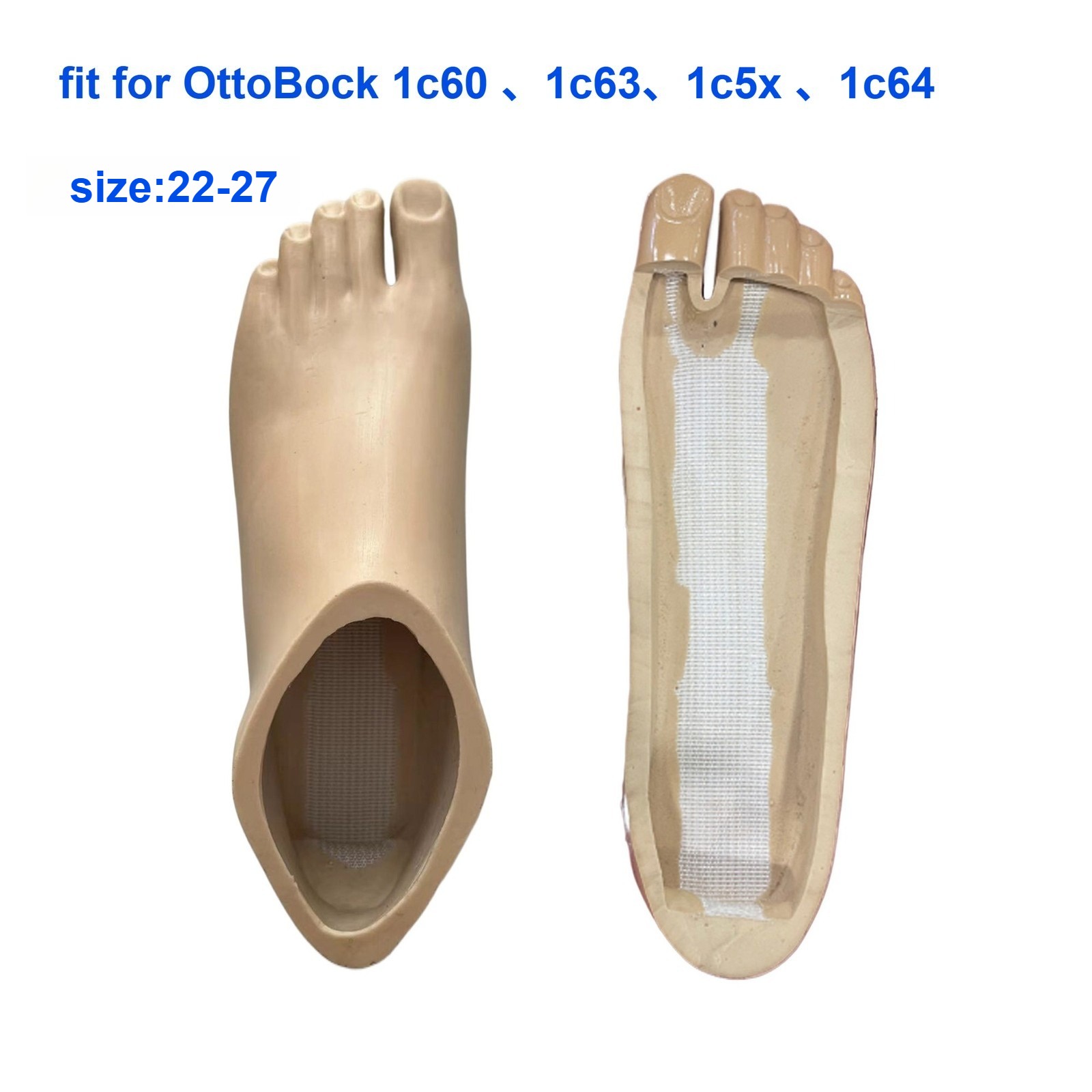 Foot shell with a sandal toe fit for OttoBock 1c60 、1c63、1c5x 、1c64 size 21-28