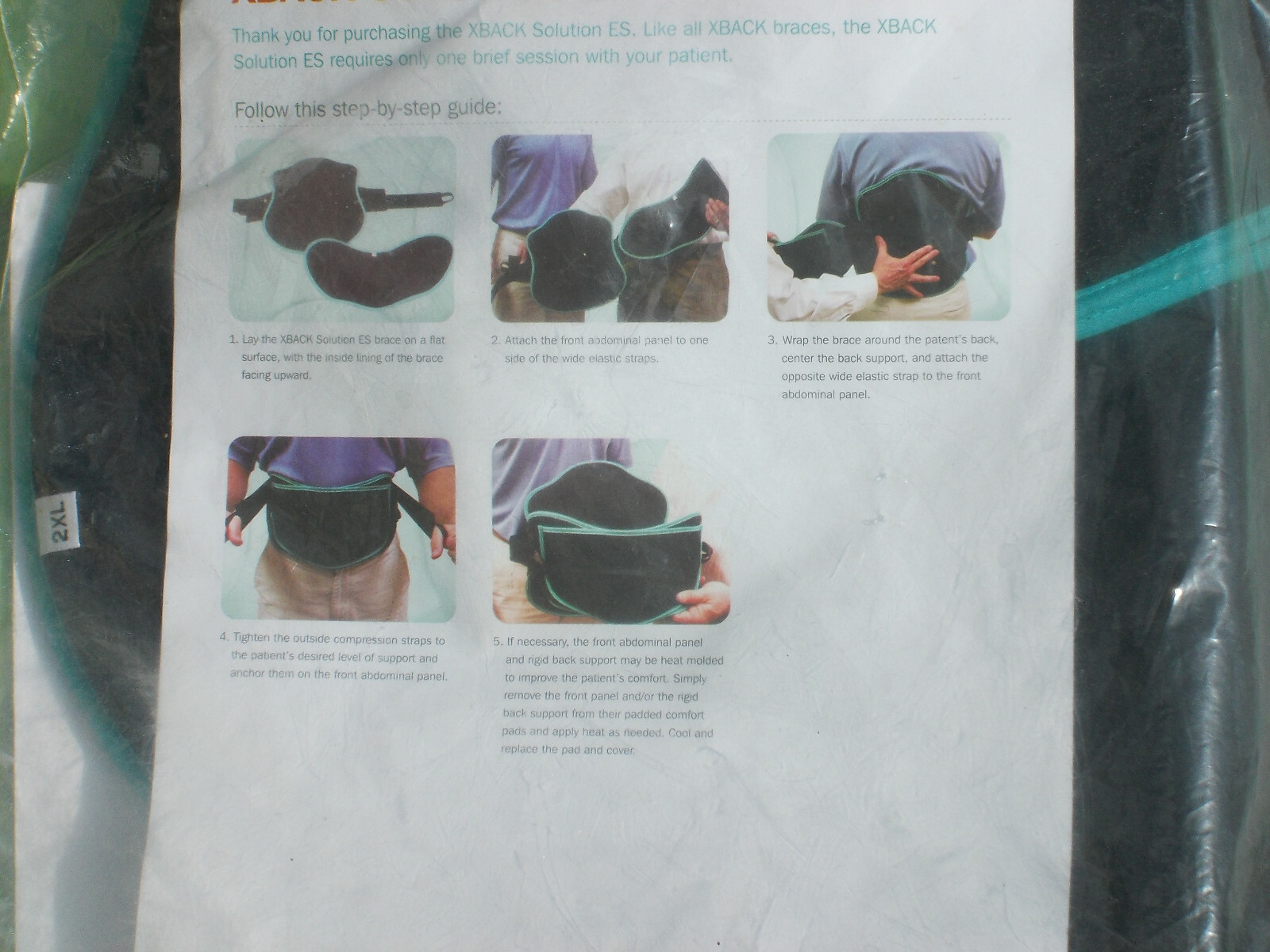 XBACK SOLUTION ES BACK BRACE 2XL MODEL T105 T-9 VERTEBRA SUPPORT LSO PAIN RELIEF