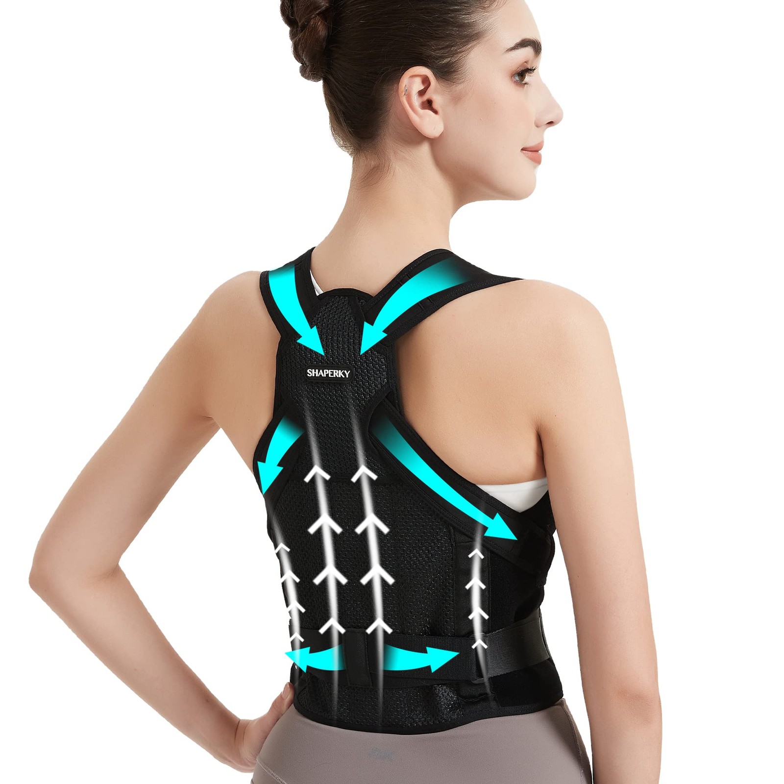 SHAPERKY Posture Corrector for Women Support: Back Brace Large, Black