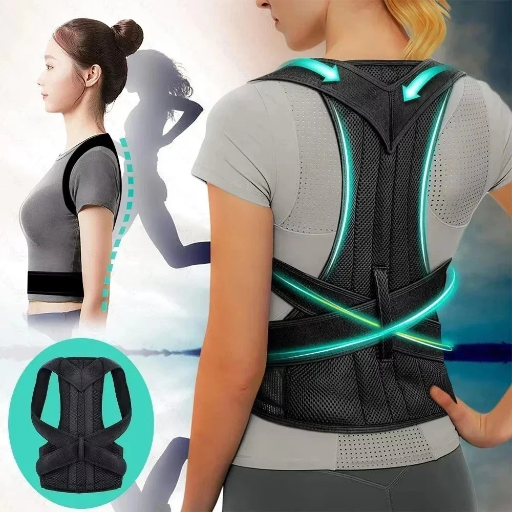 Adjustable Posture Corrector Low Back Support Shoulder Brace Belt for Men Women