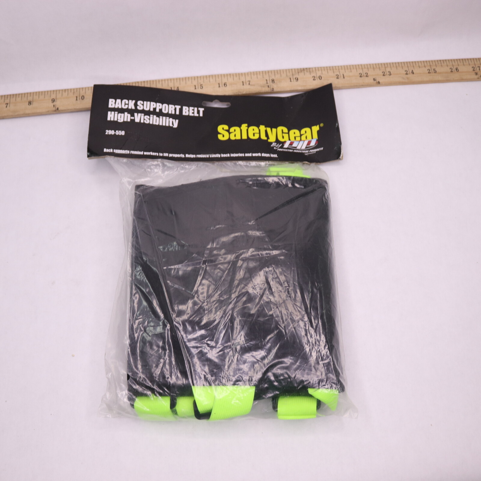 PIP High Visibility Back Support Belt Black with Lime Yellow Large 290-550L
