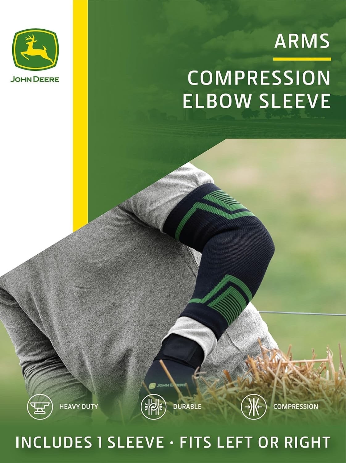 NEW – John Deere Compression Elbow Sleeve Adult Fits Left or Right – SIZE L/XL