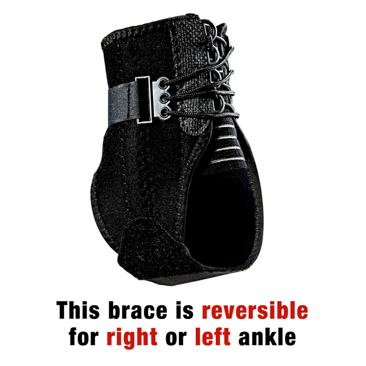 Ankle Br with Side Stabilizers, Adjustable, Black, 1/Pack