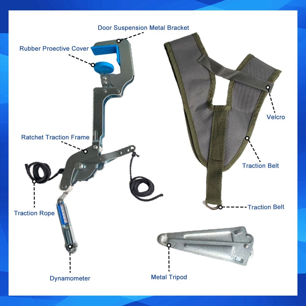 Cervical Neck Traction Stretcher Over Door Head Brace for Pain Relief at Home