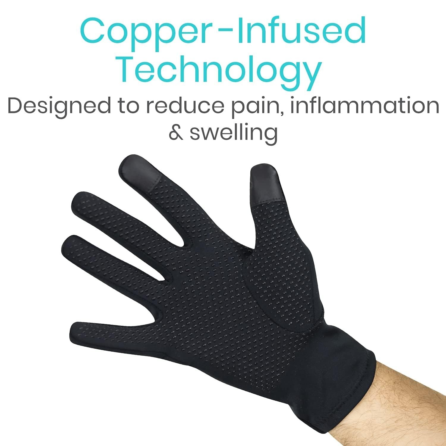 Copper Compression Arthritis Gloves – Full Hand Touchscreen Support for Carpal T