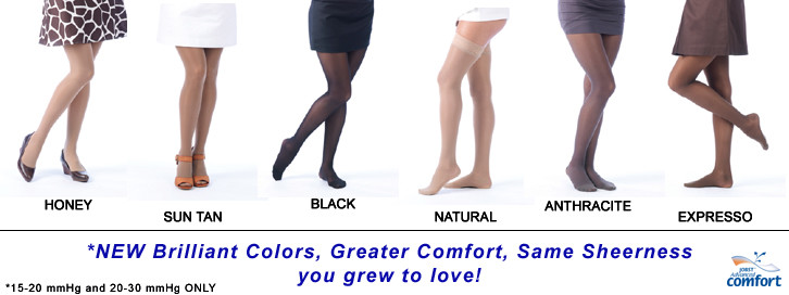 Jobst Womens Opaque Compression Thigh Stockings 30-40 mmhg Silicone Dot Supports