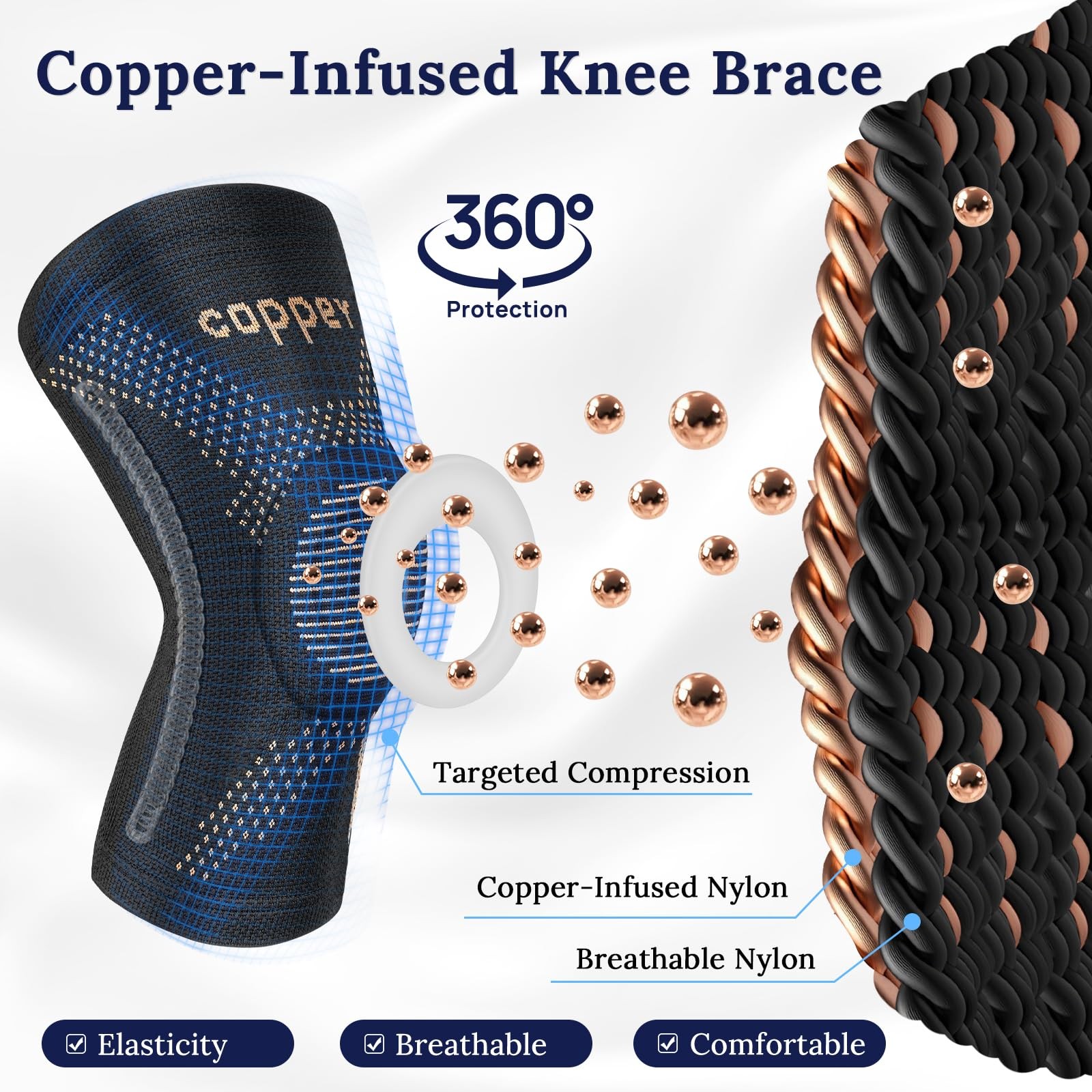 Copper Knee Brace with Spring Support for Women Maximum Support & Enhanced Fl…