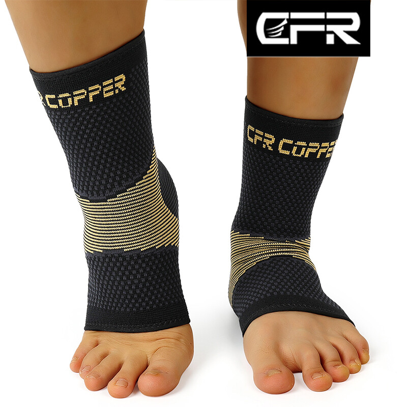 Copper Ankle Brace Compression Sleeve Support Sock Plantar Fasciitis Pain Relief
