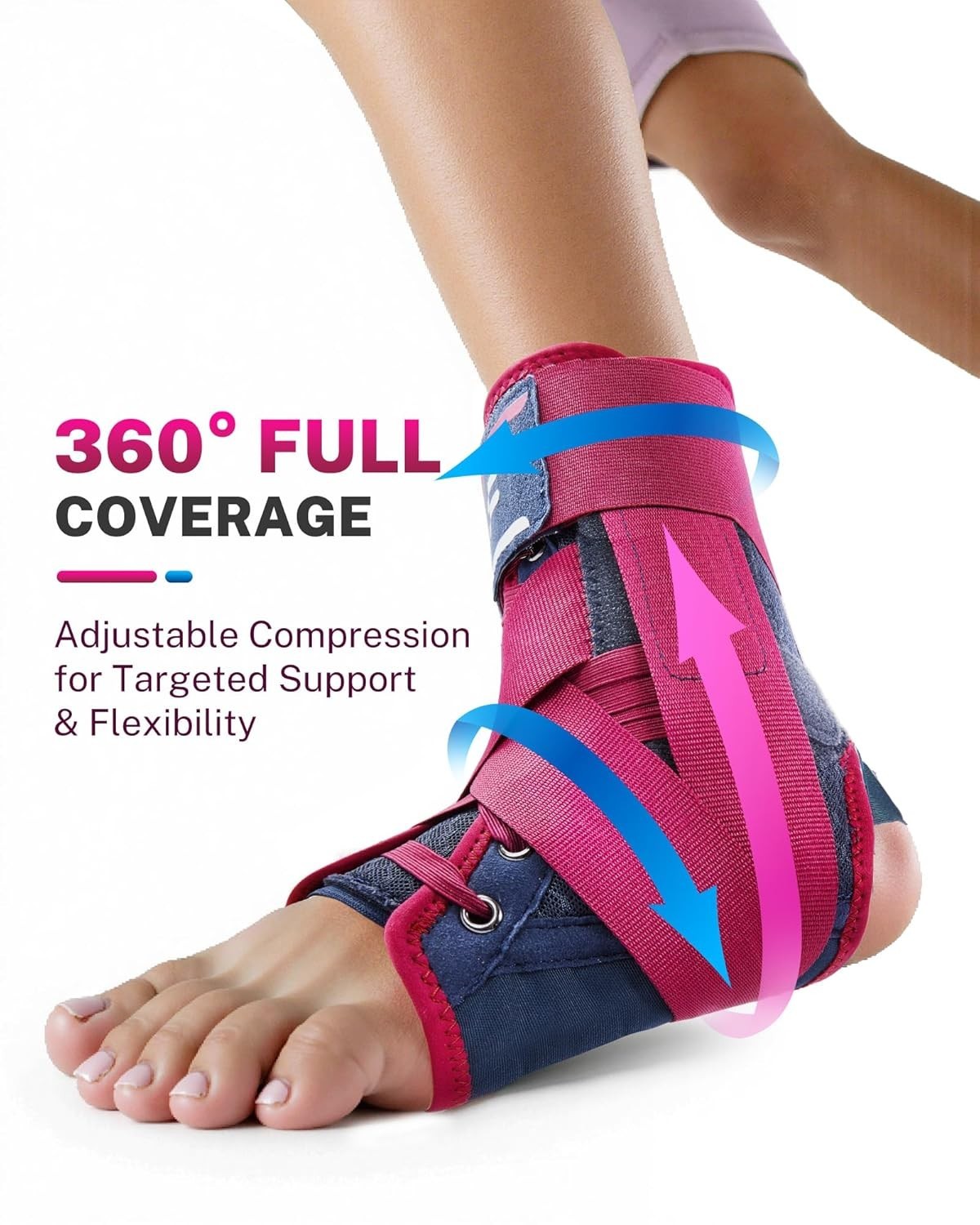 Ankle Brace for Women Men with Quick Lace Up, Adjustable Figure 8 Compression…