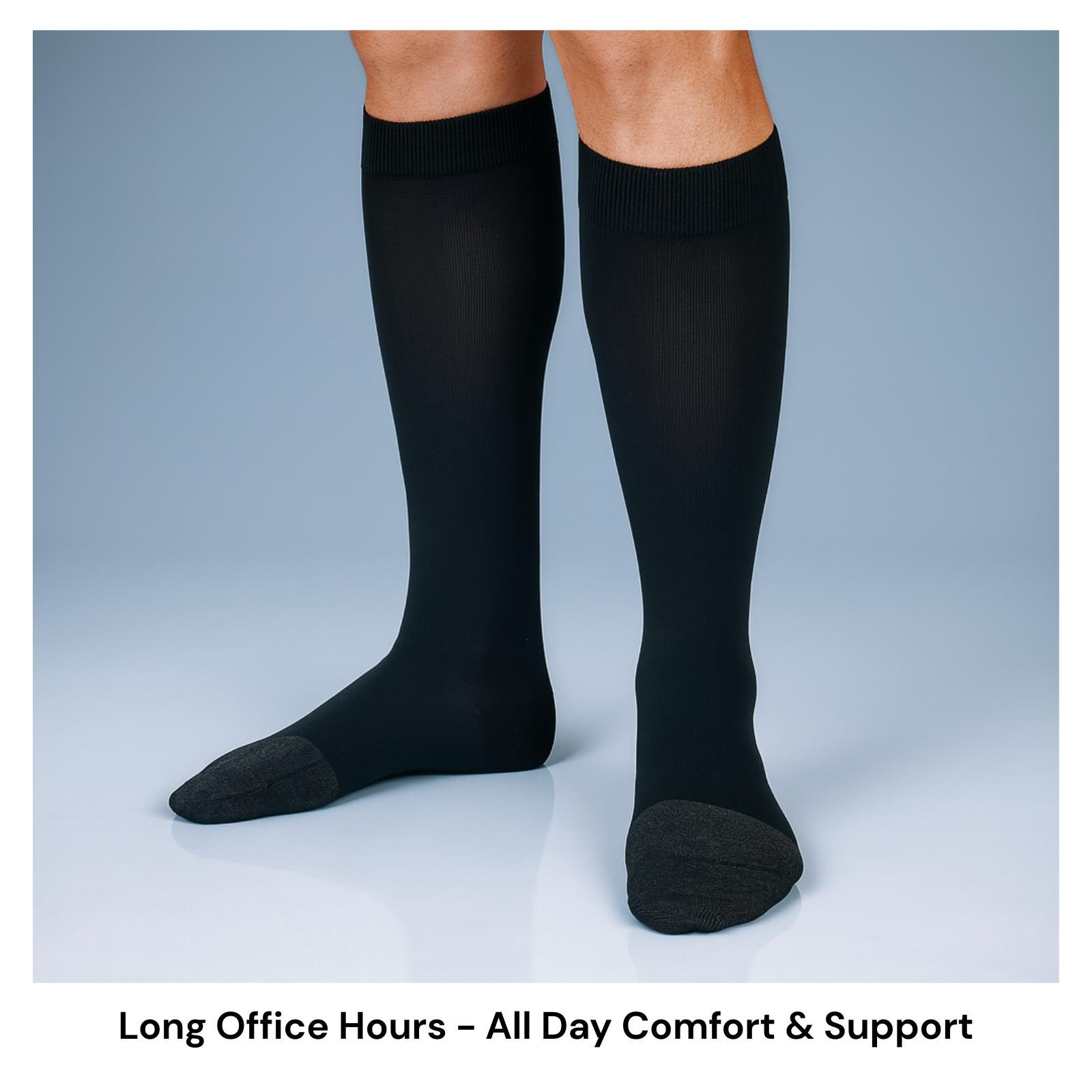 Black Graduated Compression Socks 3 Pr Stockings Medical Relief Knee XL – XXL