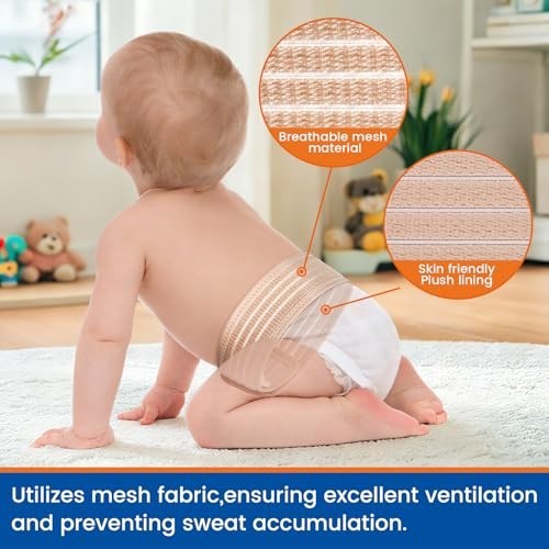 Umbilical Hernia Belt Baby Belly Button Band Infant Compression Pads Mesh Fabric