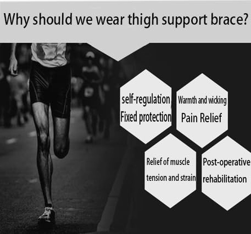 Elastic Thigh High Compression Support Bandage, Full Thigh Brace Wrap, plus S…