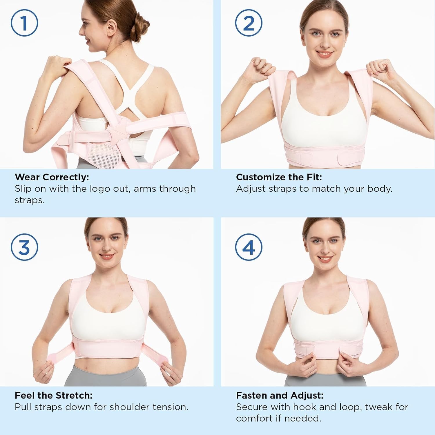 Vicorrect Posture Corrector for Women – Upper Back Brace Adjustable & Breatha…