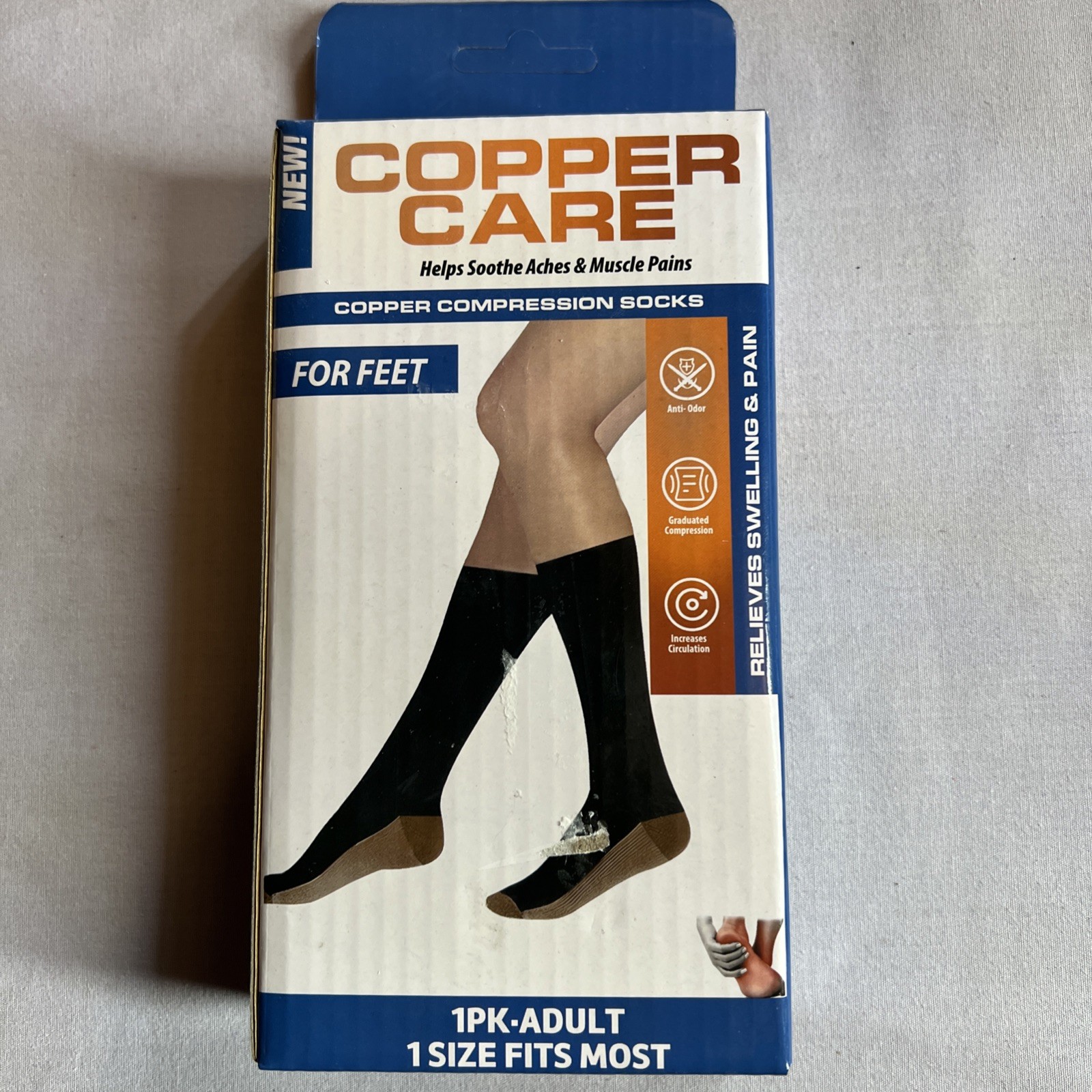 Copper Care Unisex Adult COMPRESSION SOCKS Soothes Aches & Pains Men & Women