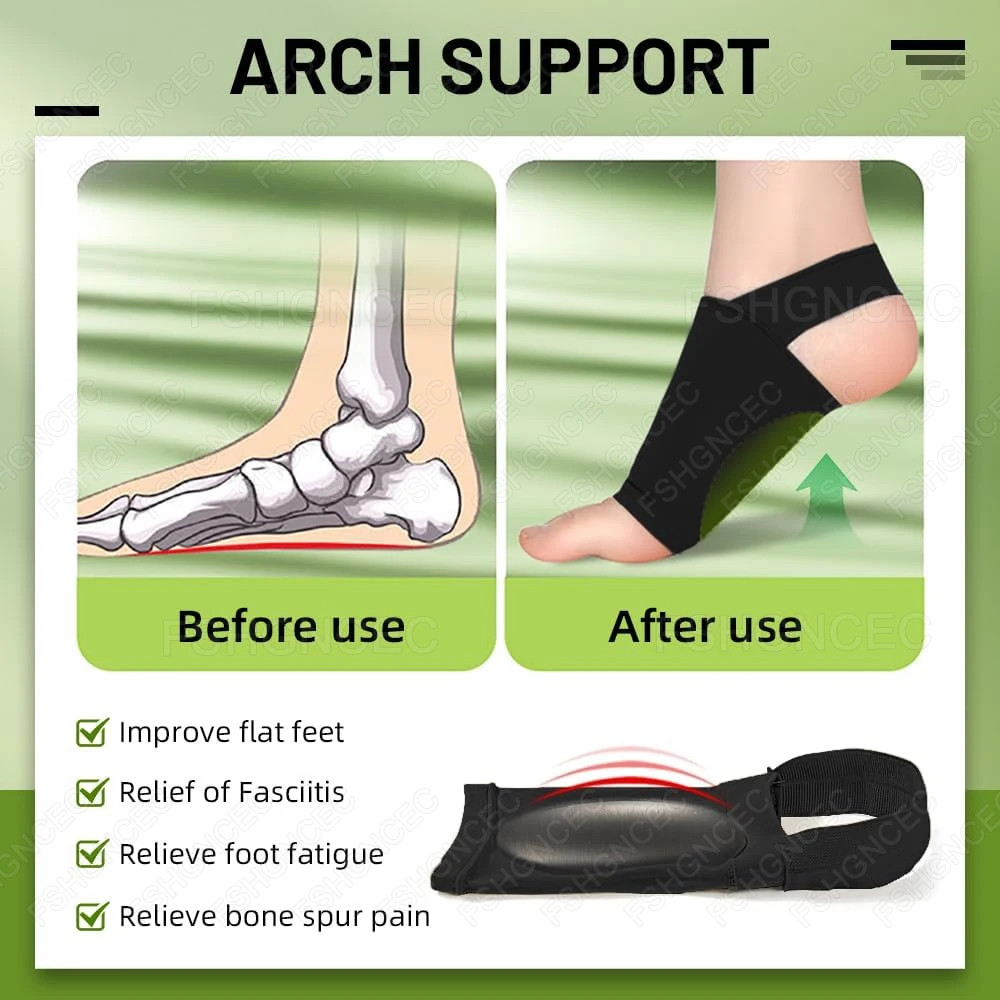 Silicone Arch Support Socks for Men Flat Feet Corrector Plantar Fasciitis Pain R