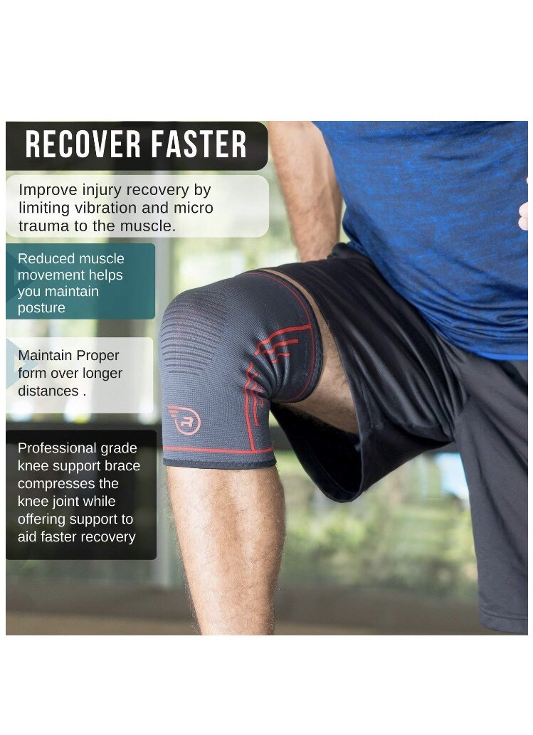 L Knee Compression Sleeve-Single Wrap Stabilizer Brace for Running,Weightlifting
