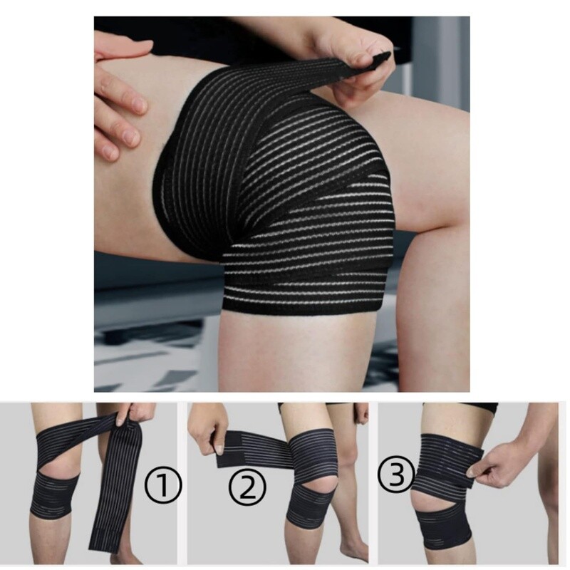 Elastic Knee Wrap Compression Support Bandage Ankle Joint Pain Athletic Use