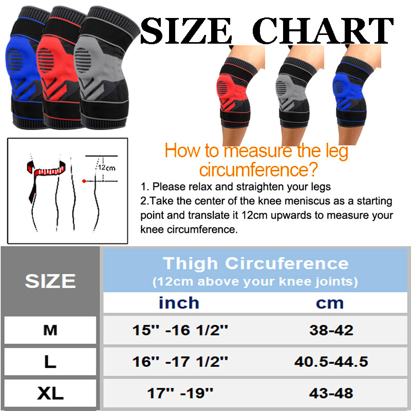 Knee Brace Compression Sleeve Support with Gel Pad Side Stabilizers Patella Wrap
