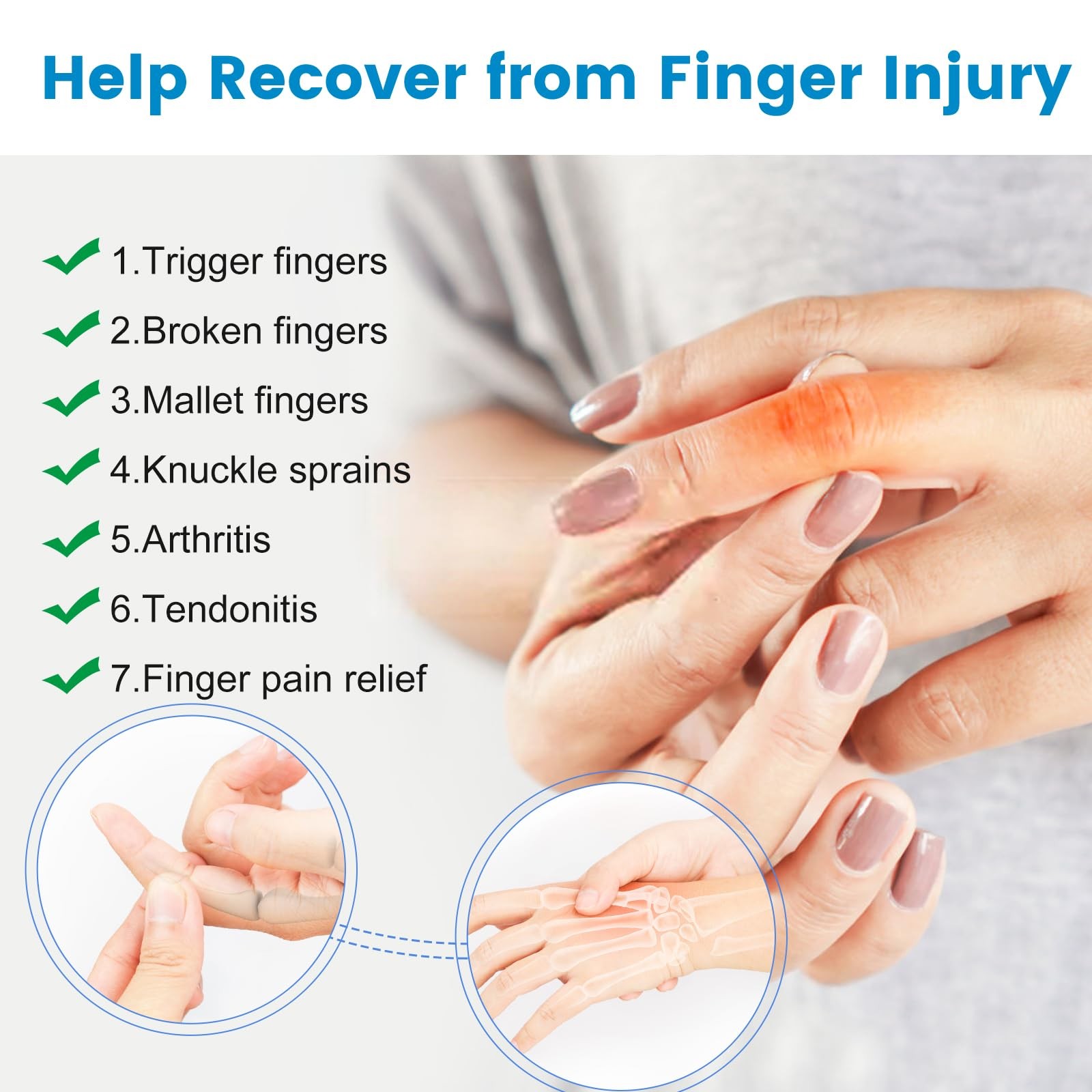 EDNYZAKRN Finger Compression Sleeves, 10 Pcs One Size, Light Green