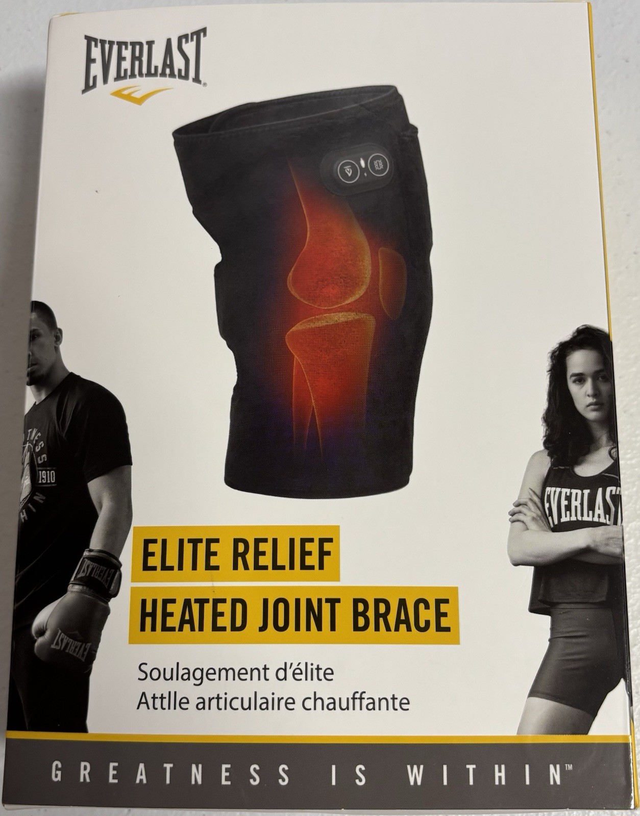 Everlast Elite Relief Heated Joint Brace Support, Heat Massage Therapy