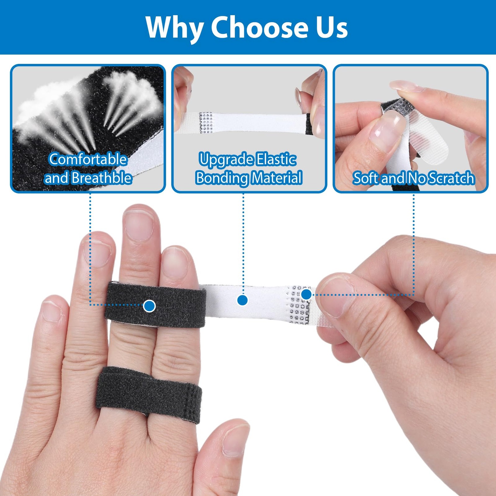 Tape Finger Straps Reusable Toe Straighteners for Curled Toes Fingers Support