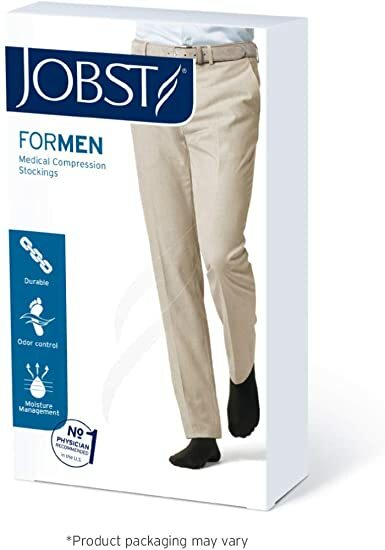 JOBST forMen Ribbed Knee High Socks Closed Toe 15-20mmHg (Khaki) Small