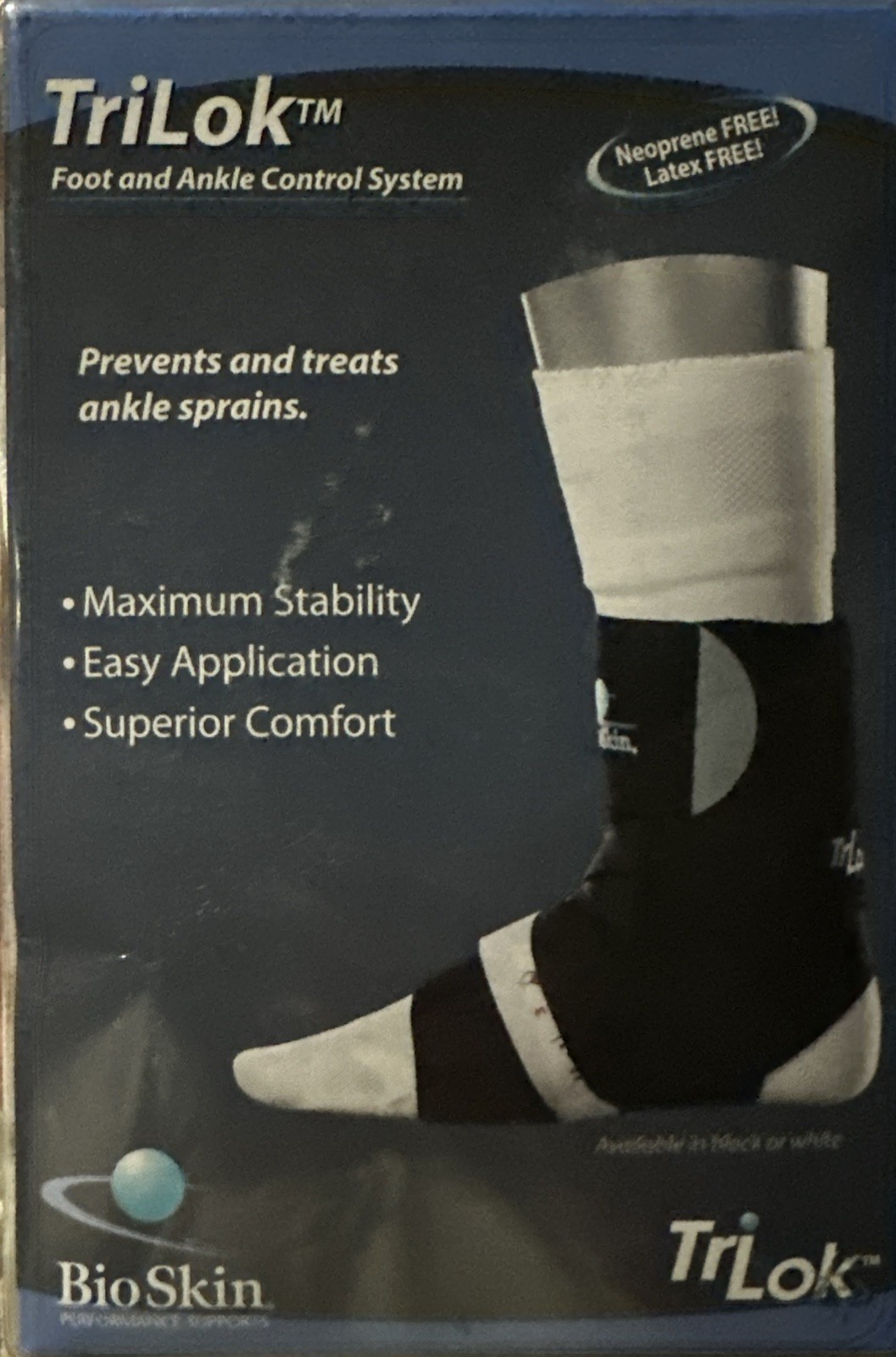 Bio Skin TriLok Foot & Ankle Control System Prevents/ Treats Sprains Size Large