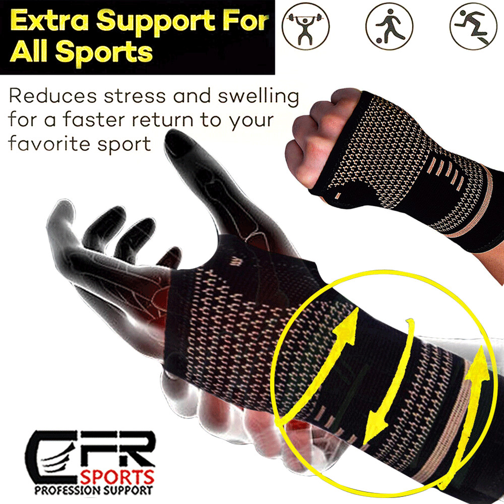 Wrist Support Hand Brace Compression Glove Sleeve Arthritis Carpal Tunnel Sports