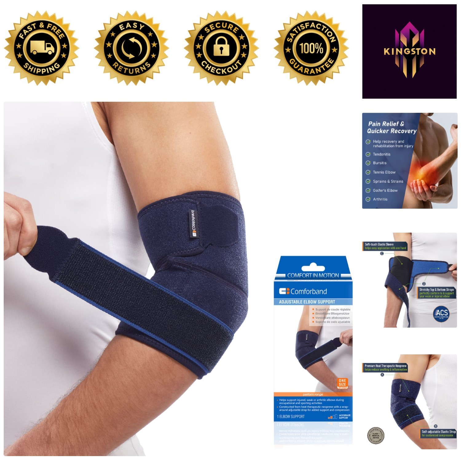 Targeted Elbow Compression Sleeve – Adjustable Support for Active Lifestyles