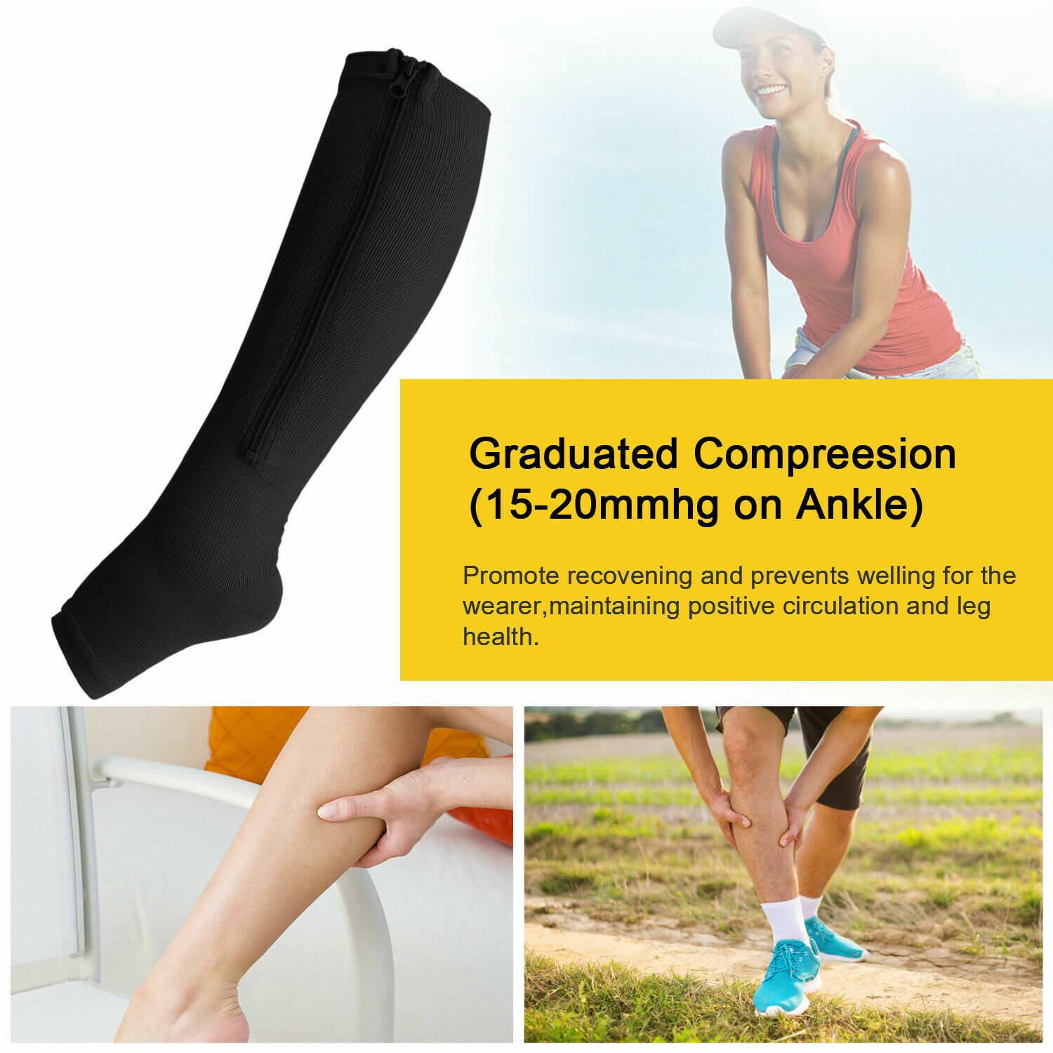 Compression Socks For Men Knee High Boots Size 9 Foot Pain Arch Support Socks