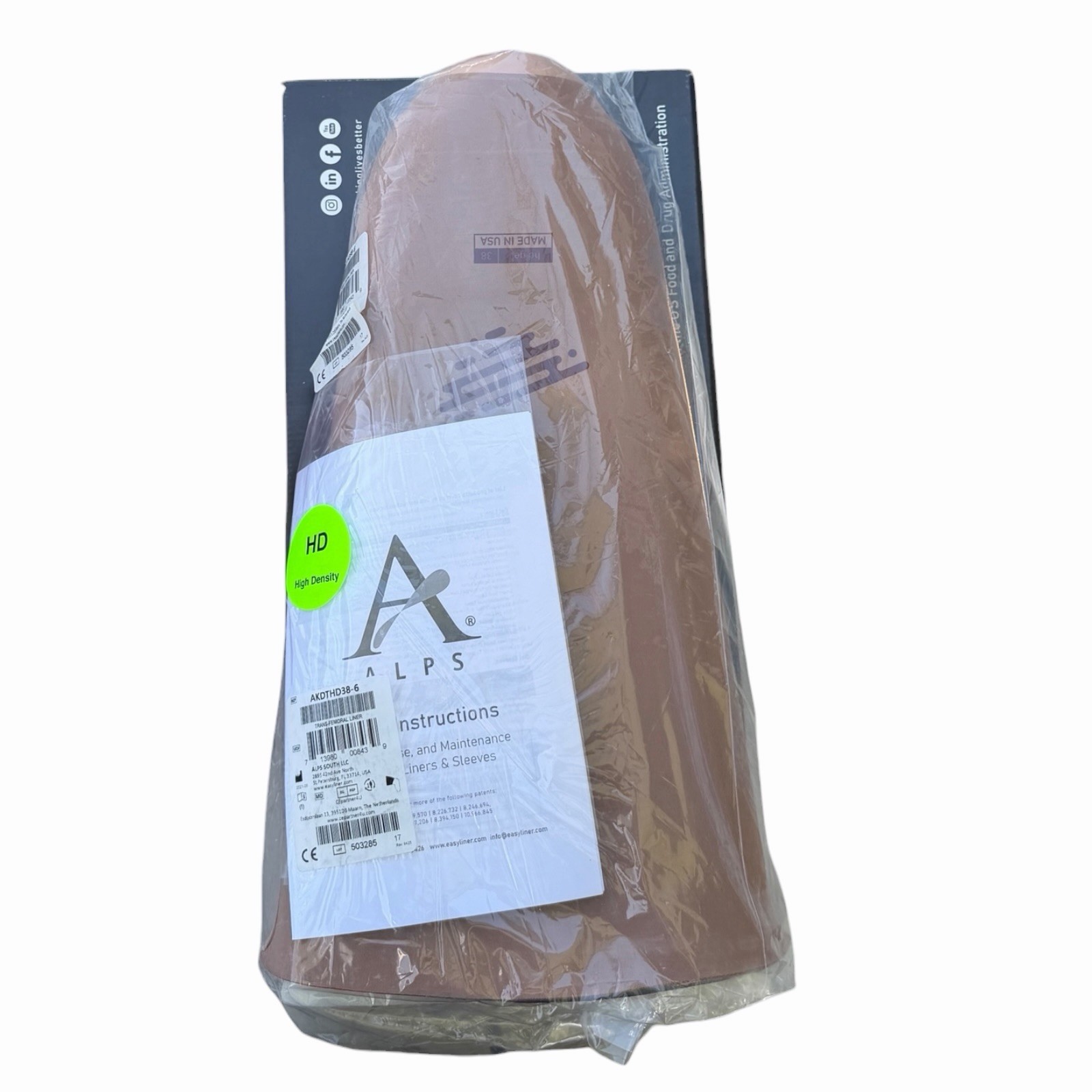 ALPS Extreme Above Knee Transfemoral Gel Locking Liner AKDTHD38-6 SEALED
