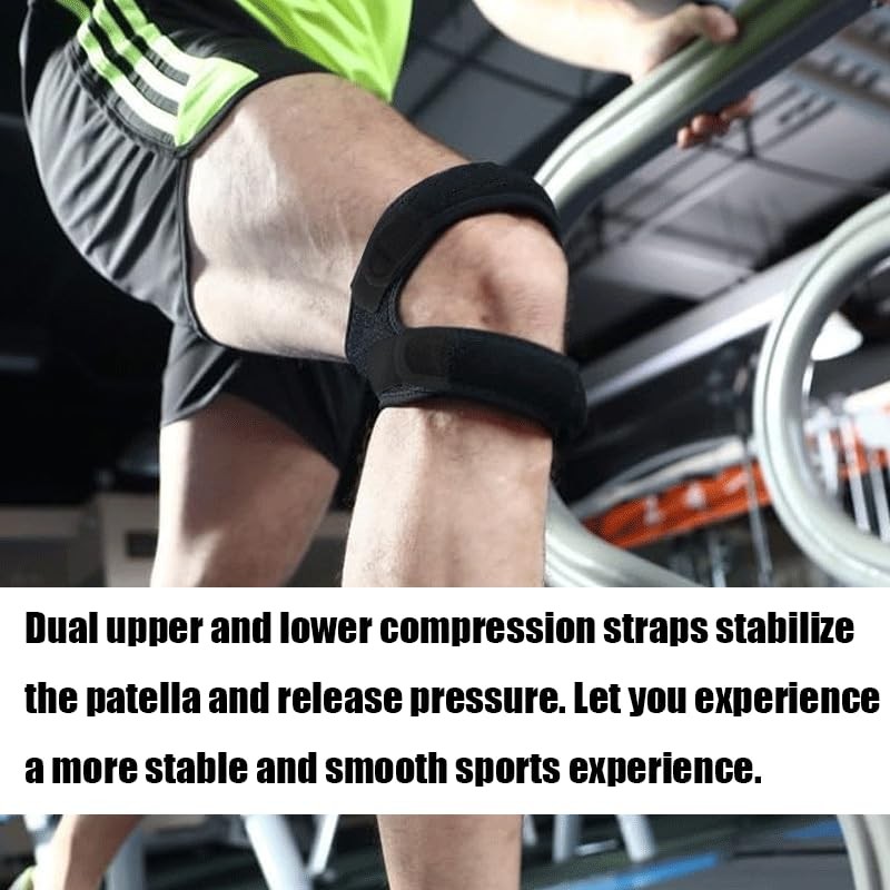 1xAdjustable Knee Support Double Strap Stabilizer Patella Tendon Arthritis Brace