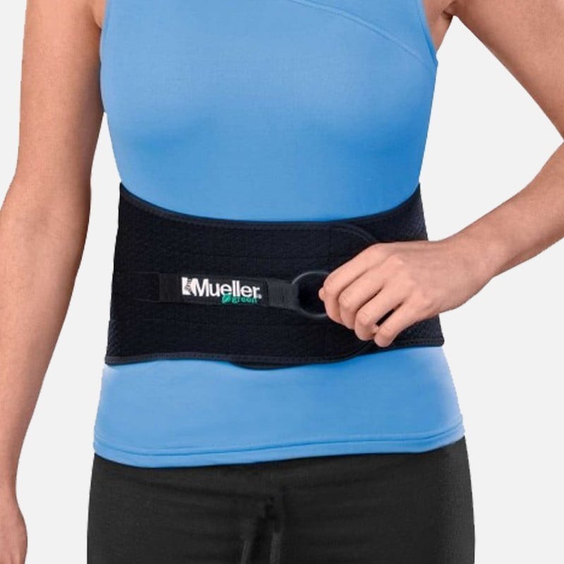 Mueller Green Adjustable Back and Abdominal Support, Black, One Size Fits Most