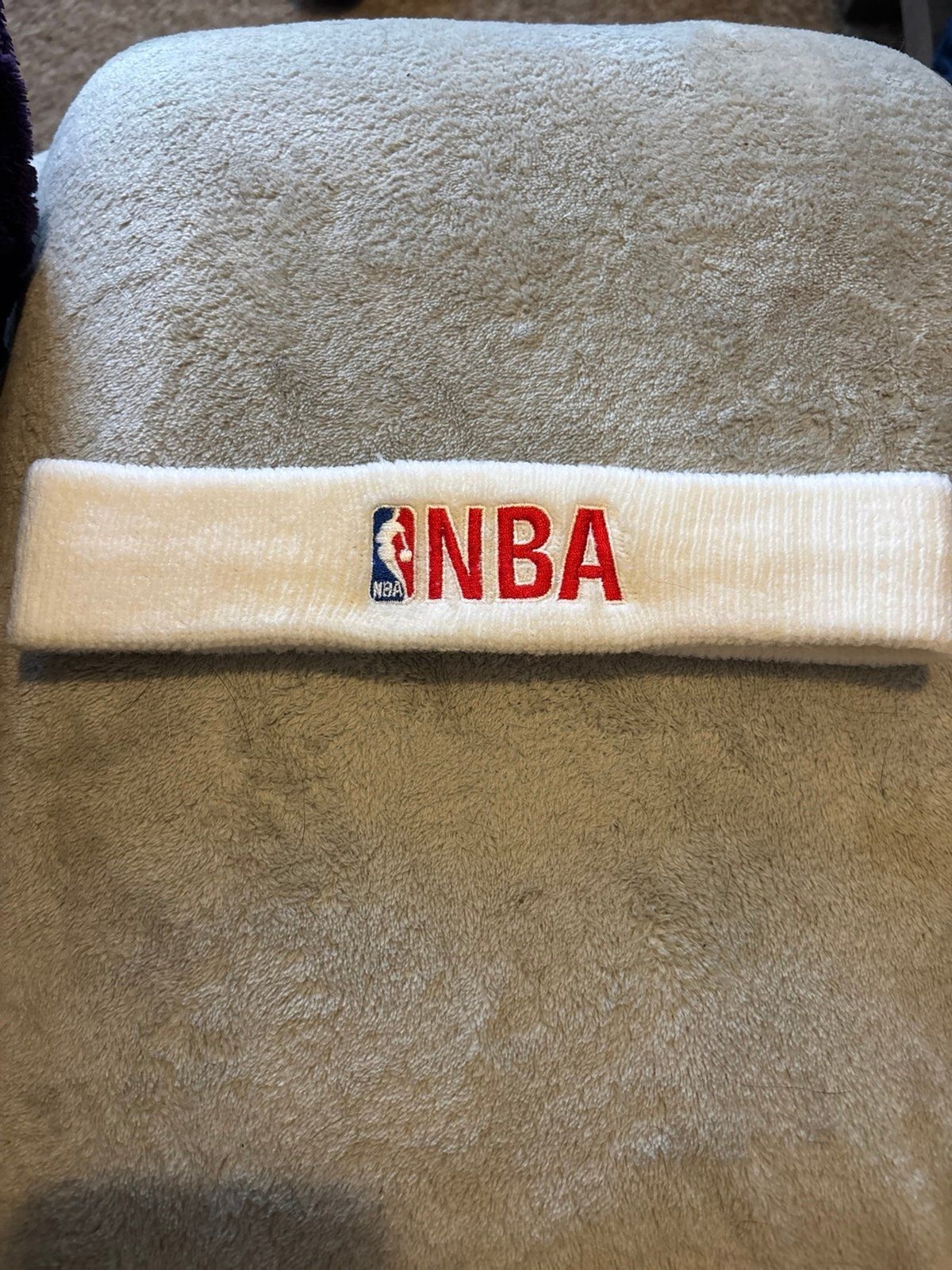 Official Spalding NBA Basketball Sweatband Headband White Red Blue