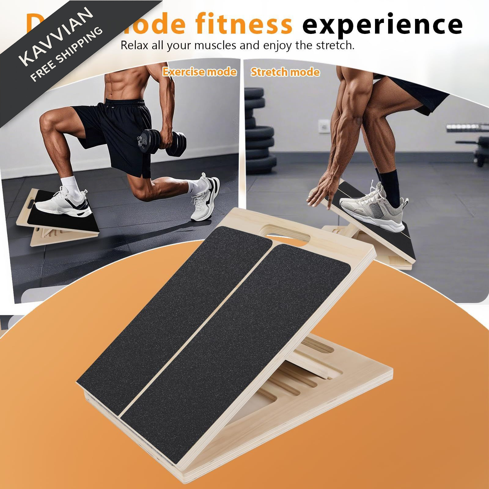 Slant Board for Calf Stretching, 15.6 x 11.7 x 1.6 Inch, Fig. Reactionary