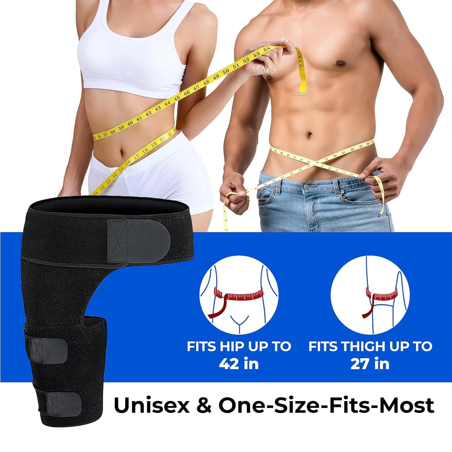 Hip Brace, Sciatica Pain Relief Devices, Brace for Women Men, Hips Black