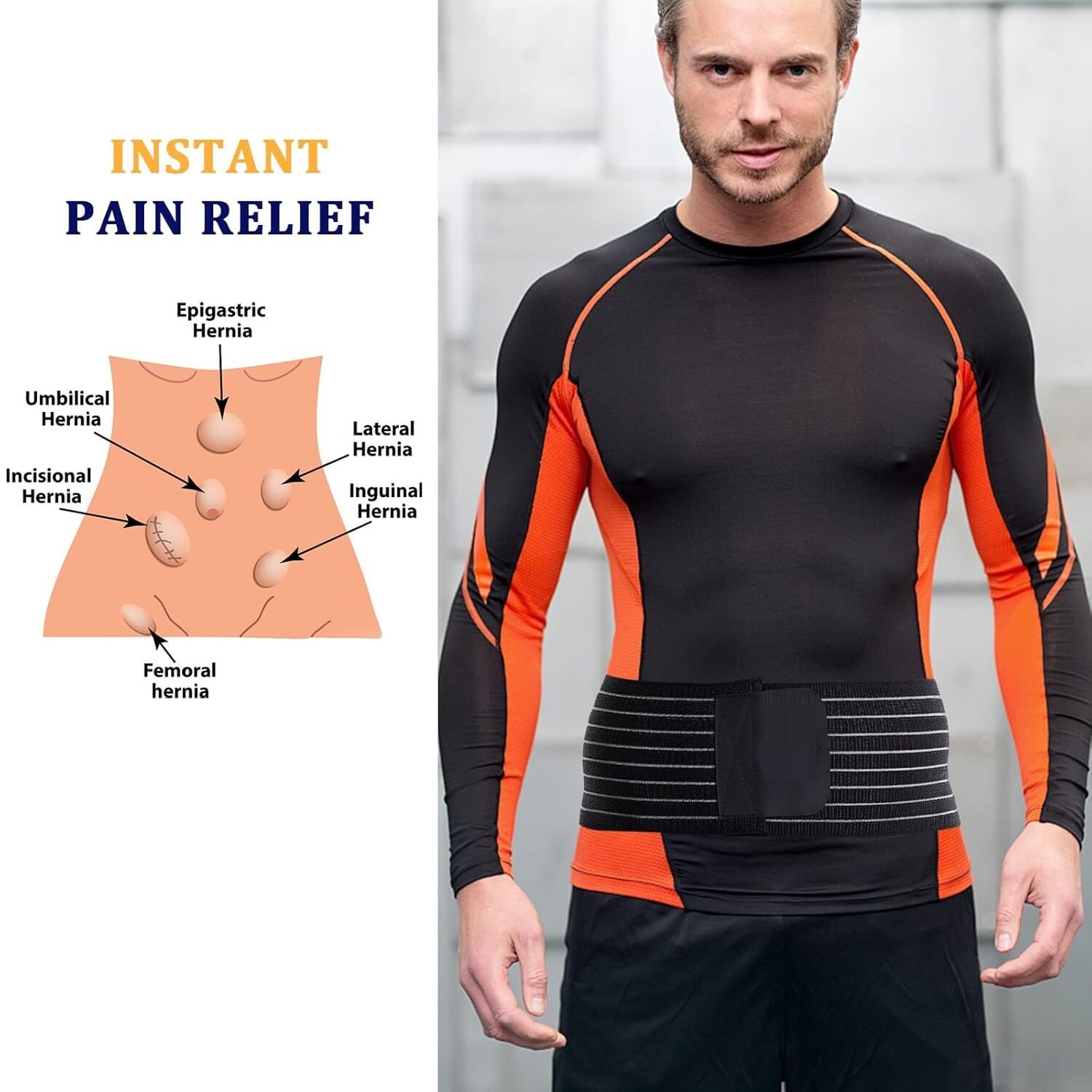 Umbilical Support | Comfortable Hip & Waist Brace for Men with Inguinal Hernia