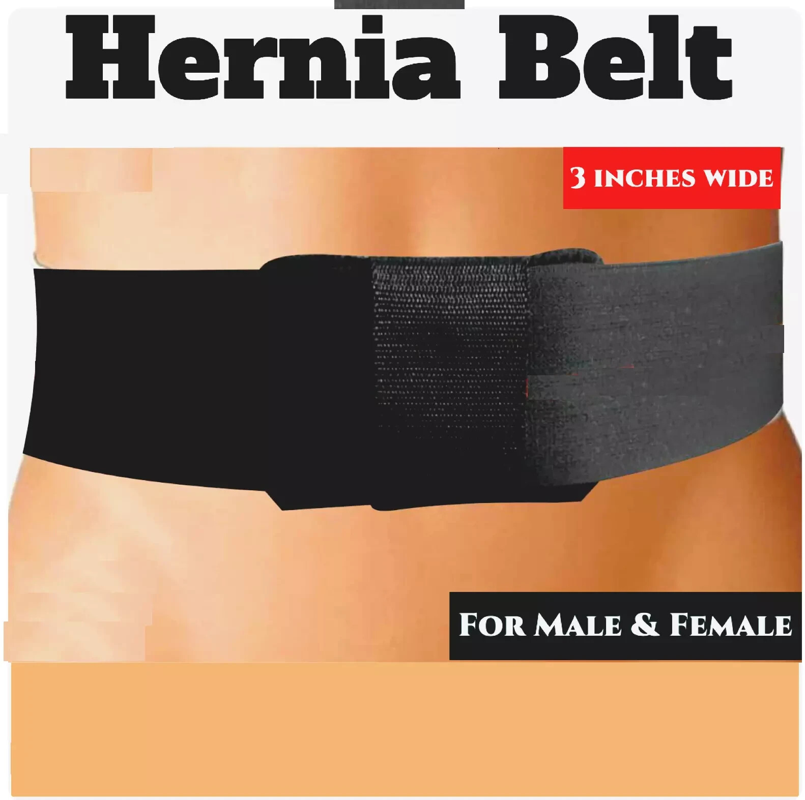 3 ” Umbilical Hernia Support Belt Abdominal Navel Truss One Removable Pad..