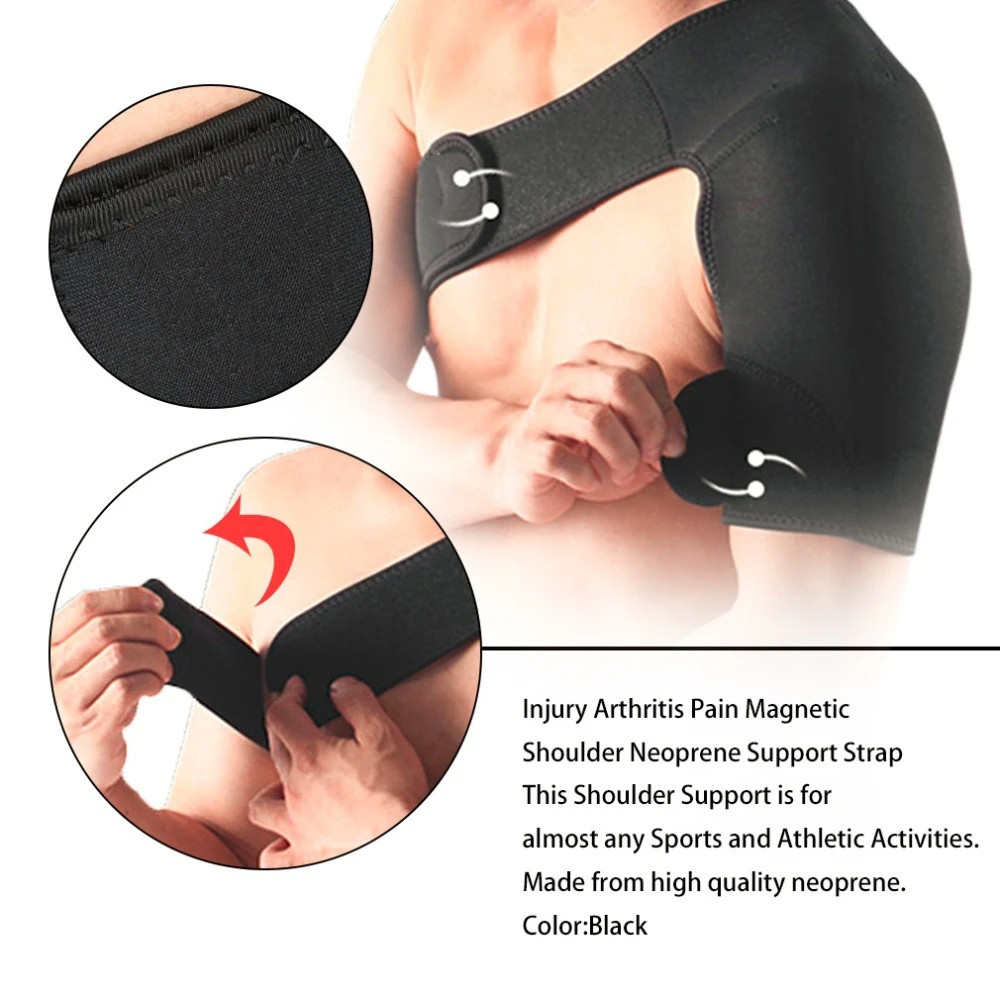 Shoulder Brace Support Compression Sleeve Torn Rotator Cuff Relief Unisex Black