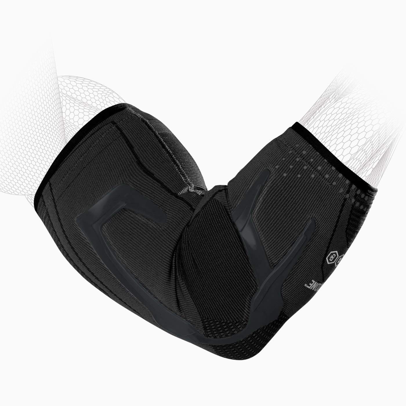 DonJoy Trizone Elbow Sleeve Black Orthopedic Brace for Tennis and Golfers Elbow