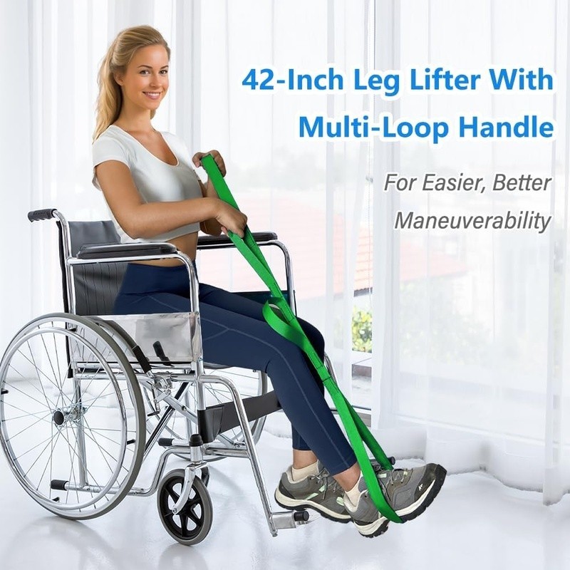 Multi Loop Handle Leg Lifter 42 Inch Durable Strap Recovery Aid Hip Surgery New
