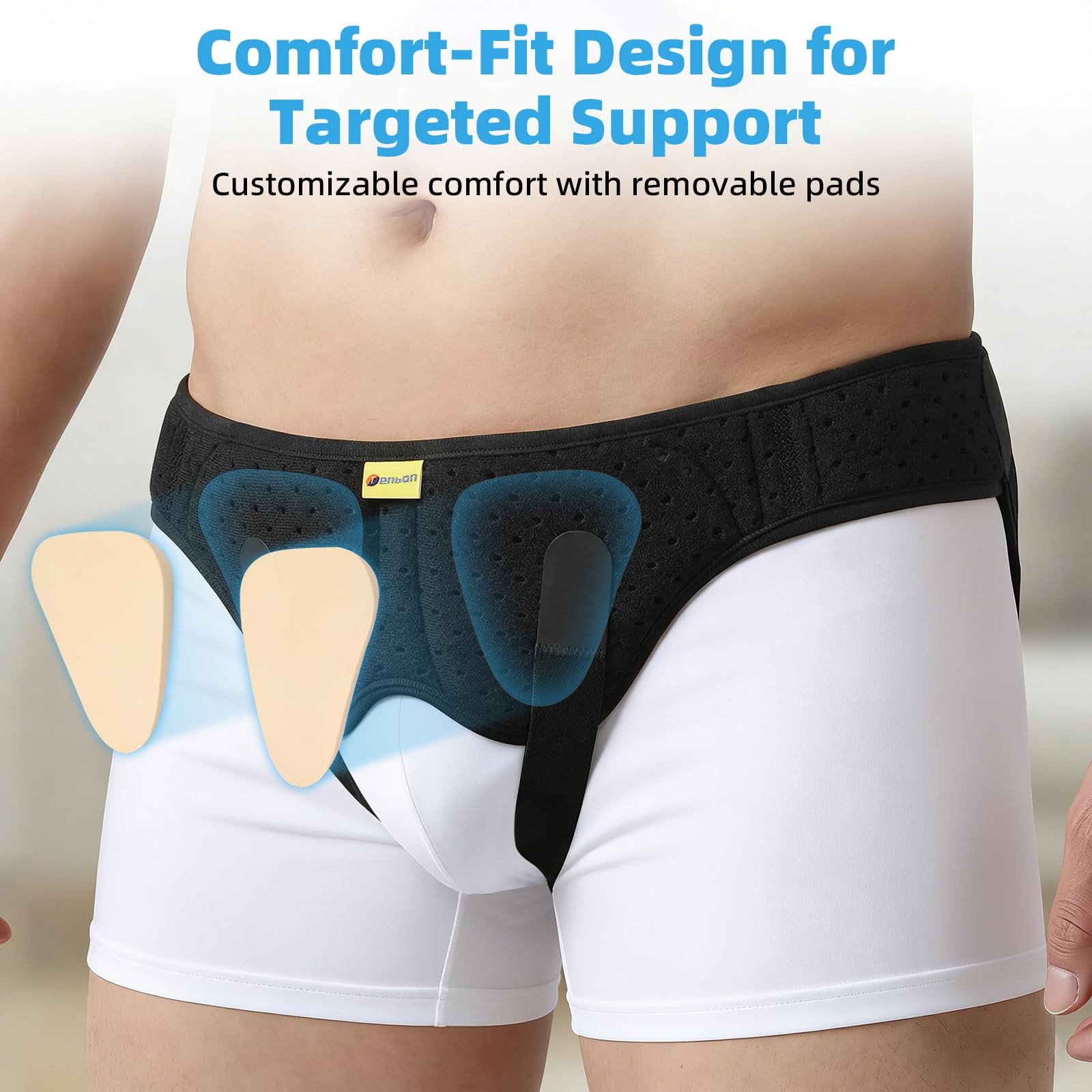 Inguinal Hernia Belt Men Women Adjustable Double Groin Support Truss Medium