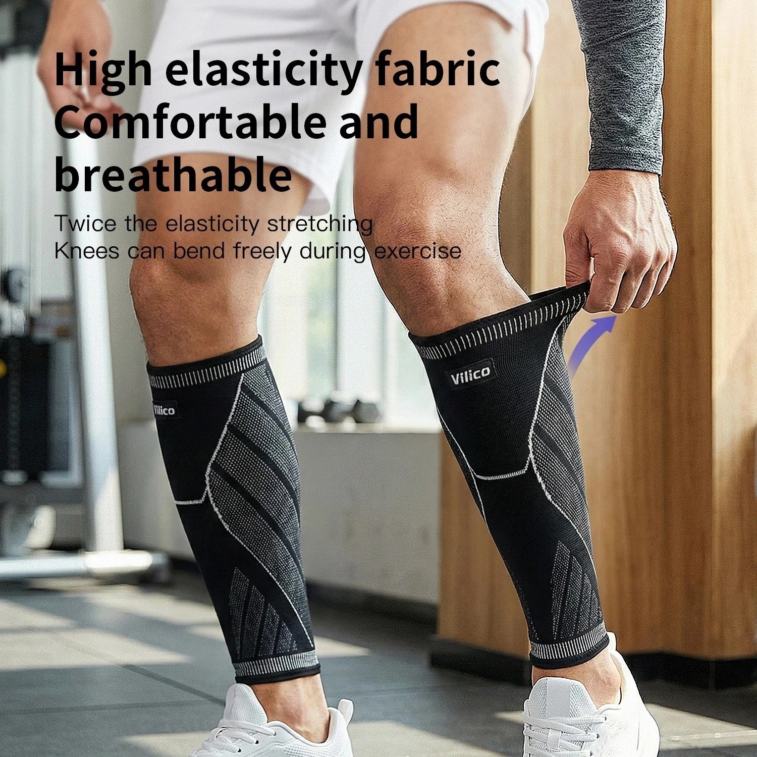 Calf Sleeves Footless Compression Socks Support Brace Shin Splint Pain Relief