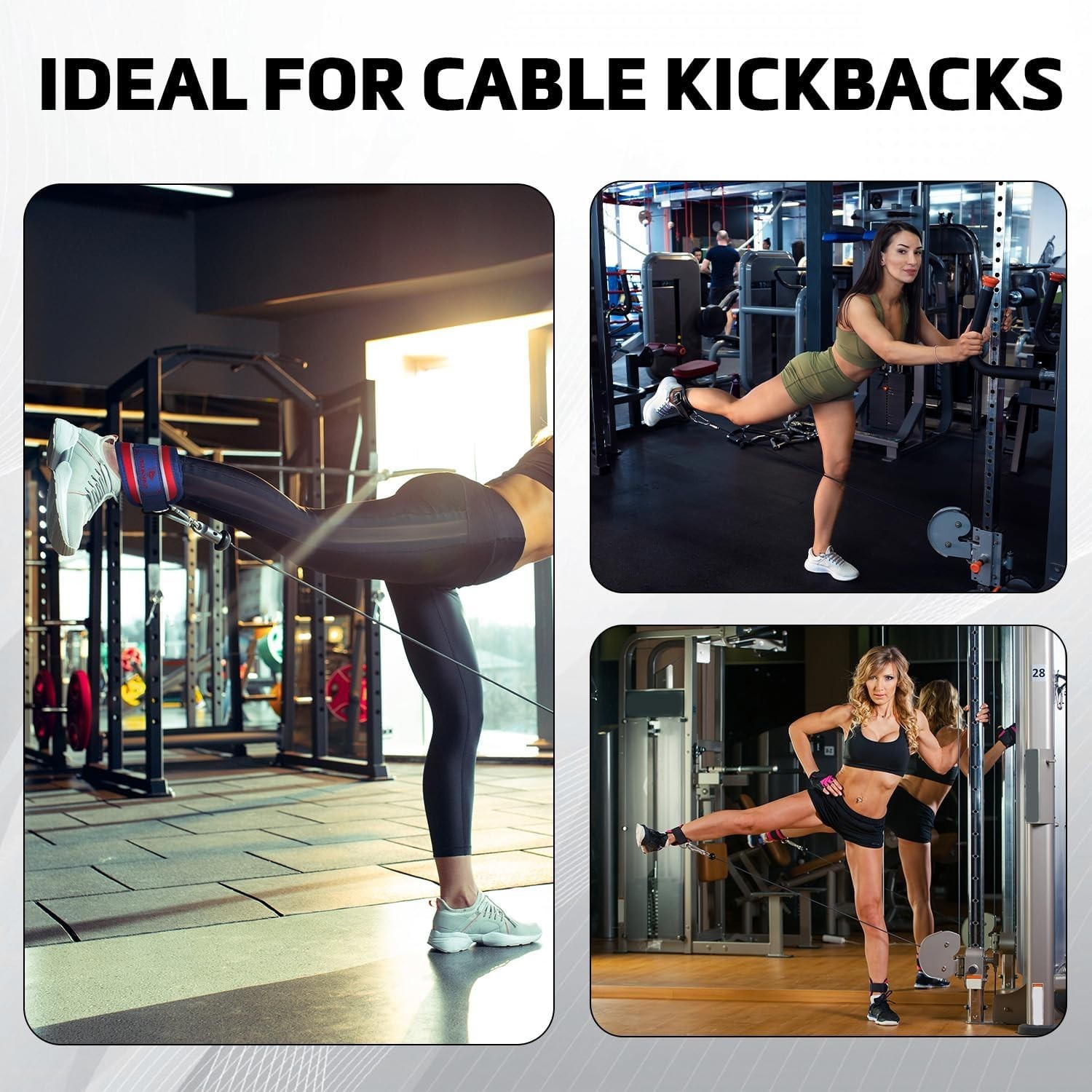 Adjustable Ankle Cuffs for leg extension By Besavage / Hip Abductors Exercise